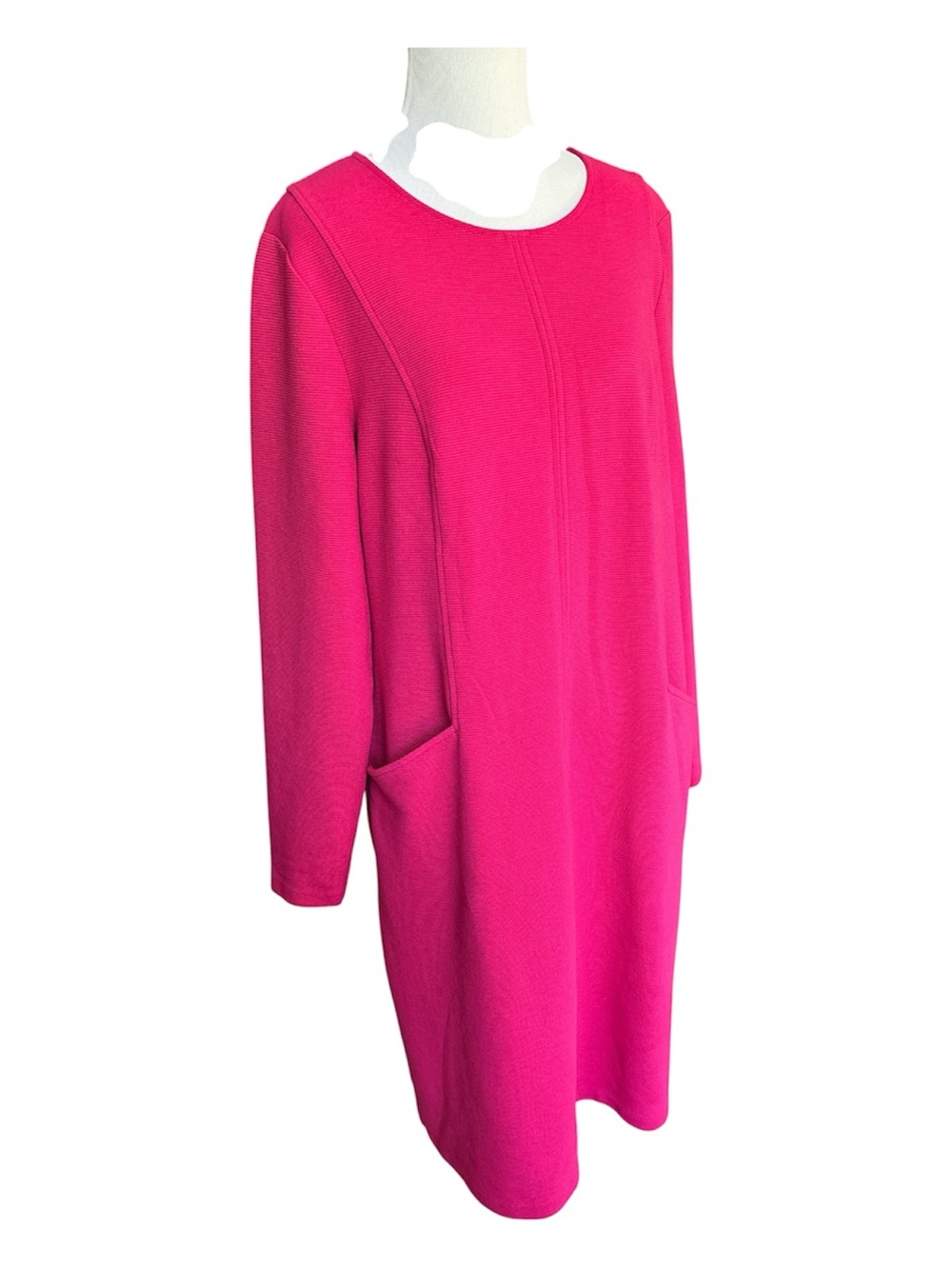 Women’s Boden Long Sleeve Shift Dress - beautiful raspberry color. Size 14L.